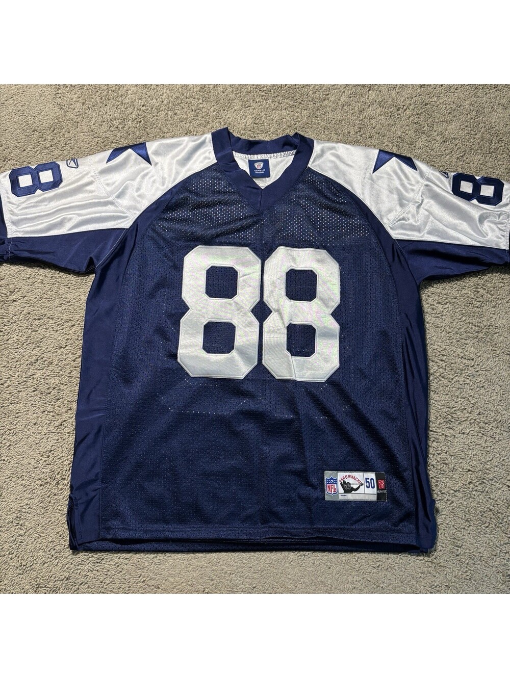 Vintage Dez Bryant Dallas Cowboys Reebok Onfield Jersey Size 50 Throwbacks Blue